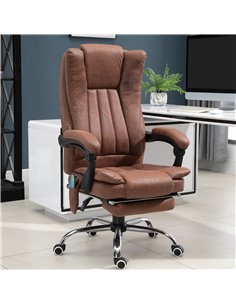 Vinsetto High Back Vibration Massage Office Chair, Executive Office Chair, Heated Reclining Leathaire Fabric Chair w/ Footrest,  2