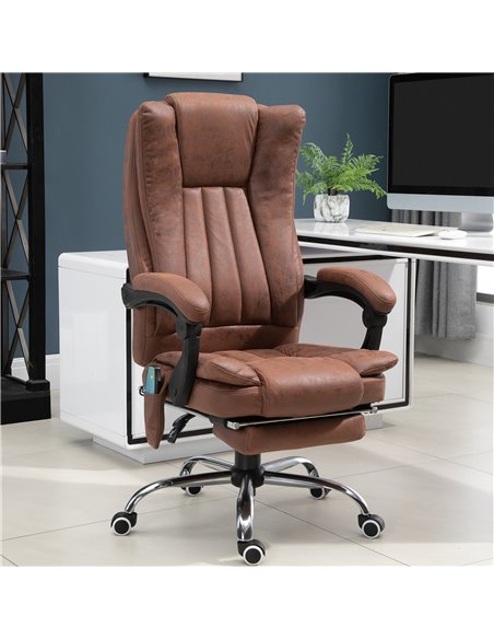 Vinsetto High Back Vibration Massage Office Chair, Executive Office Chair, Heated Reclining Leathaire Fabric Chair w/ Footrest,  - pic 86448 | FastDaddyshop