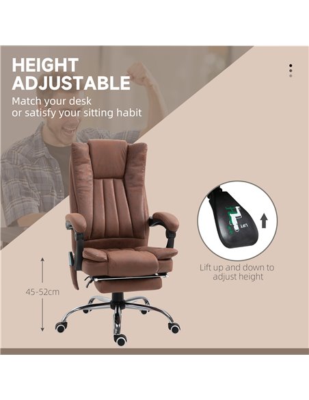 Vinsetto High Back Vibration Massage Office Chair, Executive Office Chair, Heated Reclining Leathaire Fabric Chair w/ Footrest,  - pic 86450 | FastDaddyshop