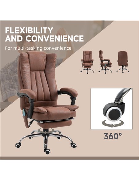 Vinsetto High Back Vibration Massage Office Chair, Executive Office Chair, Heated Reclining Leathaire Fabric Chair w/ Footrest,  - pic 86451 | FastDaddyshop