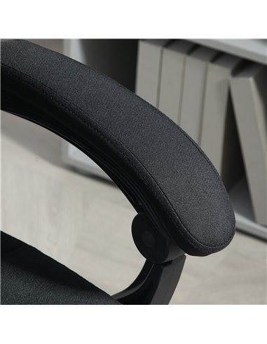 Vinsetto Executive Office Chair with Footrest, Headrest Pillow, Office Desk Chair with Reclining Backrest, Swivel Wheels, Black 