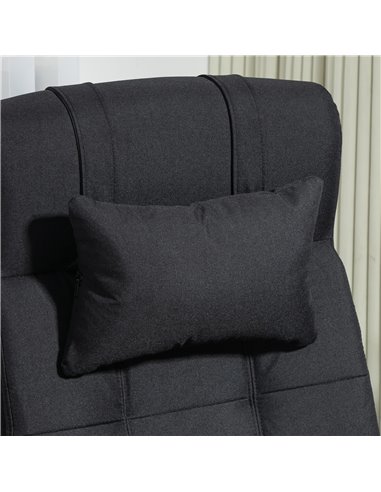 Vinsetto Executive Office Chair with Footrest, Headrest Pillow, Office Desk Chair with Reclining Backrest, Swivel Wheels, Black 