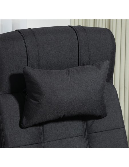 Vinsetto Executive Office Chair with Footrest, Headrest Pillow, Office Desk Chair with Reclining Backrest, Swivel Wheels, Black  - pic 86464 | FastDaddyshop