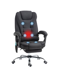 Vinsetto Ergonomic 6-Points Heated Vibration Massage Executive Office Chair, Black 921-364V71BK