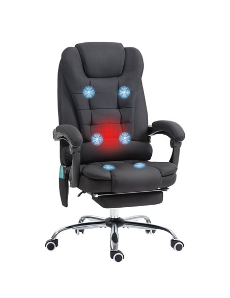 Vinsetto Ergonomic 6-Points Heated Vibration Massage Executive Office Chair, Black 921-364V71BK - pic 86465 | FastDaddyshop