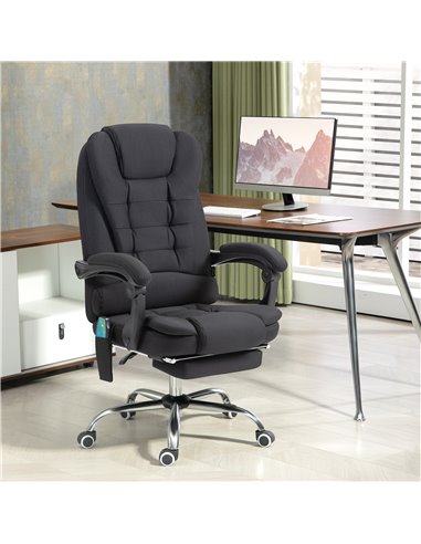 Vinsetto 6-Points Executive Office Chair, Ergonomic Heated Vibration Massage Office Chair, Desk Chair w/ Reclining Back, Footres