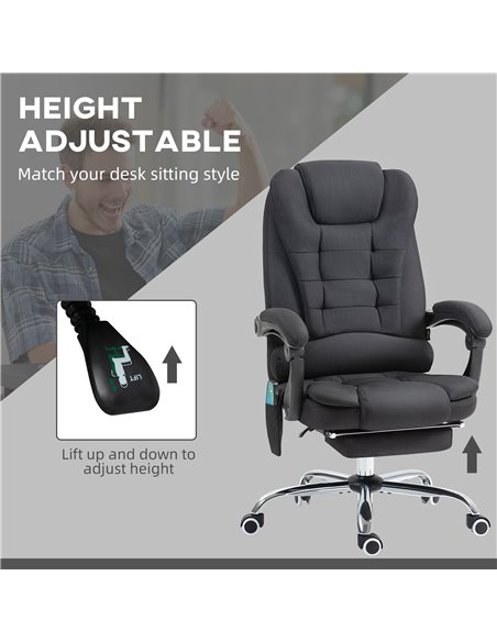 Vinsetto 6-Points Executive Office Chair, Ergonomic Heated Vibration Massage Office Chair, Desk Chair w/ Reclining Back, Footres - pic 86470 | FastDaddyshop