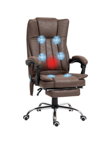 Vinsetto Vibrating Massage Office Chair with Heat, Executive Office Chair, Desk Chair with Height Adjustable and Footrest, Dark  - pic 86474 | FastDaddyshop
