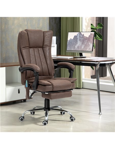 Vinsetto Vibrating Massage Office Chair with Heat, Executive Office Chair, Desk Chair with Height Adjustable and Footrest, Dark  - pic 86475 | FastDaddyshop