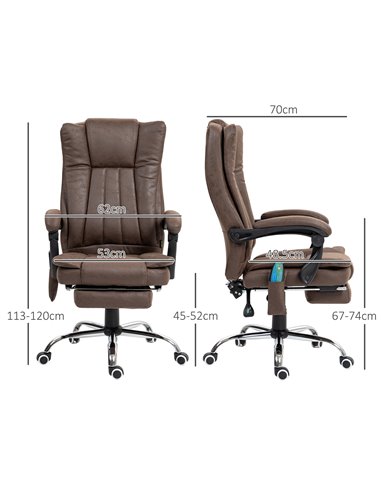 Vinsetto Vibrating Massage Office Chair with Heat, Executive Office Chair, Desk Chair with Height Adjustable and Footrest, Dark 