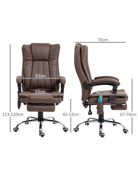Vinsetto Vibrating Massage Office Chair with Heat, Executive Office Chair, Desk Chair with Height Adjustable and Footrest, Dark  - pic 86476 | FastDaddyshop