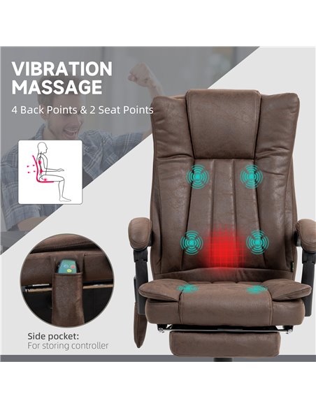 Vinsetto Vibrating Massage Office Chair with Heat, Executive Office Chair, Desk Chair with Height Adjustable and Footrest, Dark  - pic 86477 | FastDaddyshop