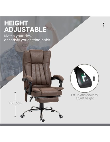 Vinsetto Vibrating Massage Office Chair with Heat, Executive Office Chair, Desk Chair with Height Adjustable and Footrest, Dark  - pic 86478 | FastDaddyshop