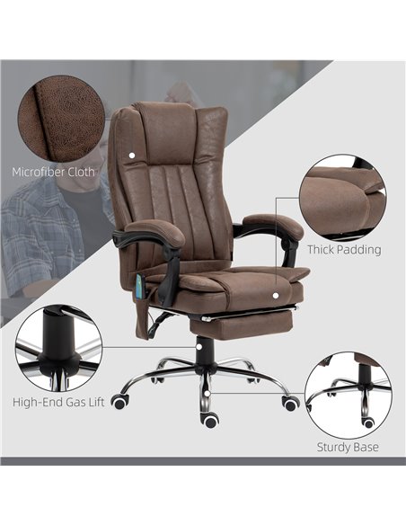 Vinsetto Vibrating Massage Office Chair with Heat, Executive Office Chair, Desk Chair with Height Adjustable and Footrest, Dark  - pic 86480 | FastDaddyshop