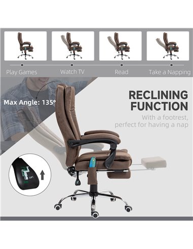 Vinsetto Vibrating Massage Office Chair with Heat, Executive Office Chair, Desk Chair with Height Adjustable and Footrest, Dark 