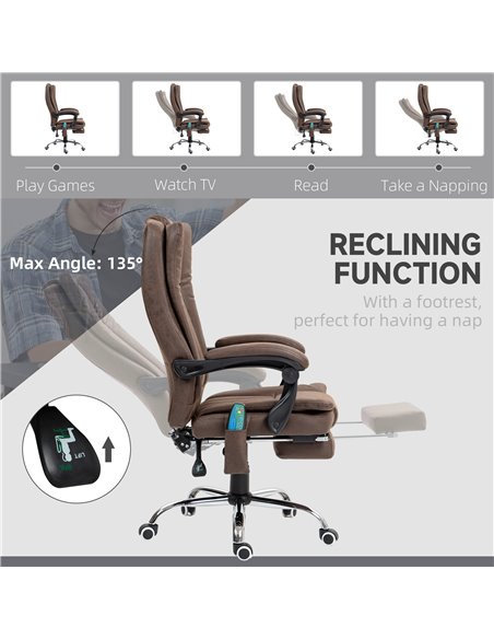 Vinsetto Vibrating Massage Office Chair with Heat, Executive Office Chair, Desk Chair with Height Adjustable and Footrest, Dark  - pic 86482 | FastDaddyshop