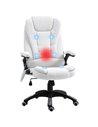 Vinsetto Massage Office Chair w/ 6 Heated Vibration Points, Executive Office Chair w/ Linen-Feel Fabric 360°, Swivel Wheels, Cre