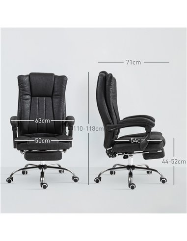 Vinsetto Home Office Chair, Executive Office Chair with Reclining Function Armrests, Swivel Wheels, Footrest, Computer Desk Chai