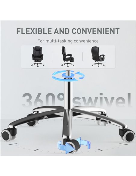 Vinsetto Home Office Chair, Executive Office Chair with Reclining Function Armrests, Swivel Wheels, Footrest, Computer Desk Chai - pic 86524 | FastDaddyshop