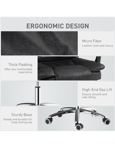 Vinsetto Home Office Chair, Executive Office Chair with Reclining Function Armrests, Swivel Wheels, Footrest, Computer Desk Chai