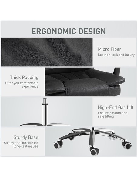 Vinsetto Home Office Chair, Executive Office Chair with Reclining Function Armrests, Swivel Wheels, Footrest, Computer Desk Chai - pic 86525 | FastDaddyshop