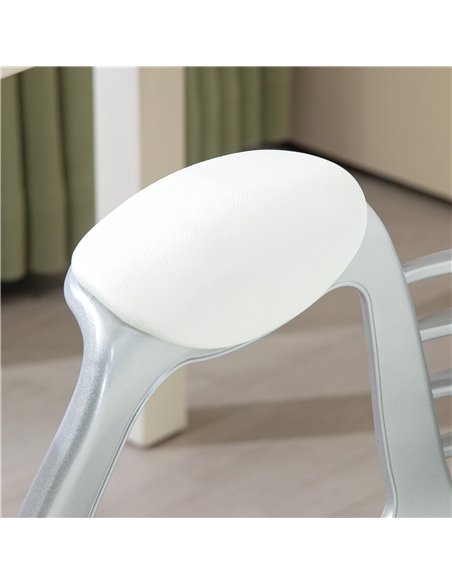 Vinsetto Home Office Chair with 360° Swivel, PU Diamante Padded, Base 5 Castor Wheels, Ergonomic Desk Chair for Home Work, White - pic 86535 | FastDaddyshop