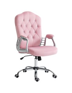 Vinsetto Home Office Chair, Computer Office Chair with 360 Degree Swivel Wheels, Adjustable Height, Tilt Function, Pink 921-647V
