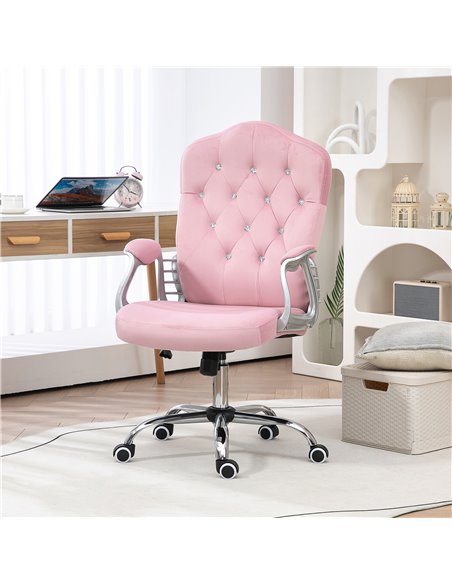 Vinsetto Home Office Chair, Computer Office Chair with 360 Degree Swivel Wheels, Adjustable Height, Tilt Function, Pink 921-647V - pic 86538 | FastDaddyshop