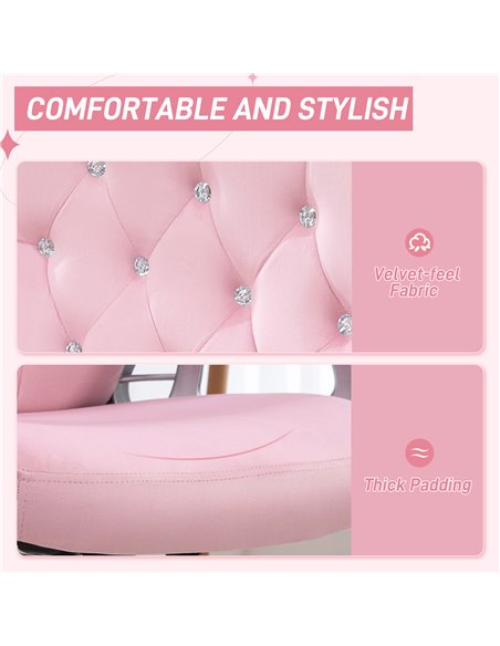 Vinsetto Home Office Chair, Computer Office Chair with 360 Degree Swivel Wheels, Adjustable Height, Tilt Function, Pink 921-647V - pic 86540 | FastDaddyshop