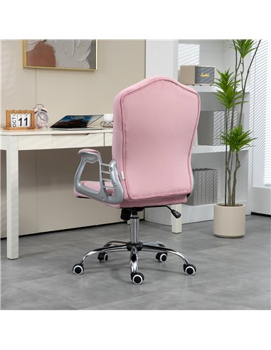 Vinsetto Home Office Chair, Computer Office Chair with 360 Degree Swivel Wheels, Adjustable Height, Tilt Function, Pink 921-647V