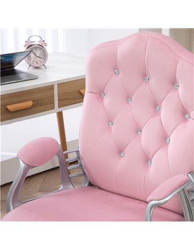 Vinsetto Home Office Chair, Computer Office Chair with 360 Degree Swivel Wheels, Adjustable Height, Tilt Function, Pink 921-647V