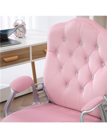 Vinsetto Home Office Chair, Computer Office Chair with 360 Degree Swivel Wheels, Adjustable Height, Tilt Function, Pink 921-647V - pic 86545 | FastDaddyshop