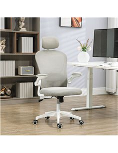 Vinsetto Multi-Adjustable Office Chair, with Lumbar Support, Headrest and Mesh Back - Grey 921-688V70GY 2