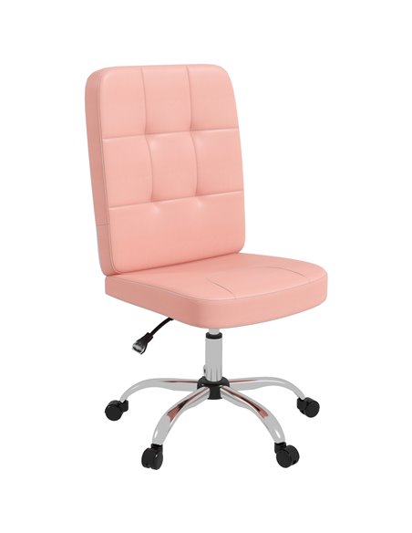 Vinsetto Armless Faux Leather Office Chair - Pink 921-655V70PK - pic 86573 | FastDaddyshop