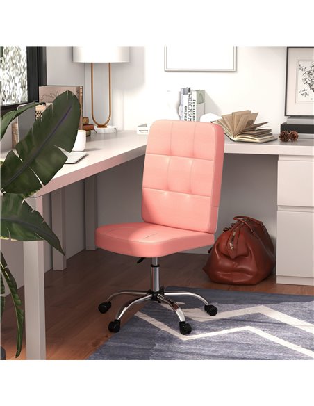 Vinsetto Armless Faux Leather Office Chair - Pink 921-655V70PK - pic 86574 | FastDaddyshop