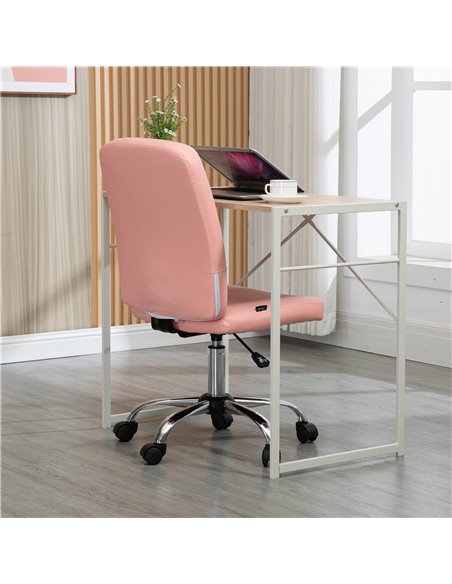 Vinsetto Armless Faux Leather Office Chair - Pink 921-655V70PK - pic 86579 | FastDaddyshop