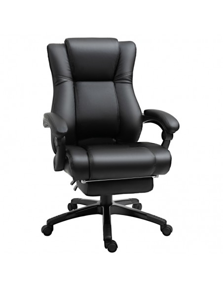 Vinsetto Ergonomic Office Chair, PU Leather with Footrest, Wheels, Adjustable Height, Black - pic 8658 | FastDaddyshop