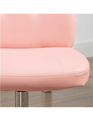 Vinsetto Armless Faux Leather Office Chair - Pink 921-655V70PK