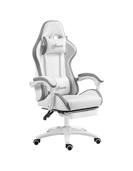 Vinsetto Racing Gaming Chair, Reclining PU Leather Computer Chair, White 921-618V74WT - pic 86591 | FastDaddyshop