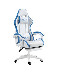Vinsetto Racing Gaming Chair, Reclining PU Leather Computer Chair w/ 360° Swivel Seat, Footrest, Removable Headrest & Lumber Sup