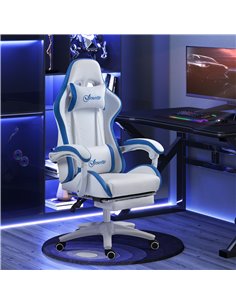 Vinsetto Racing Gaming Chair, Reclining PU Leather Computer Chair w/ 360° Swivel Seat, Footrest, Removable Headrest & Lumber Sup 2