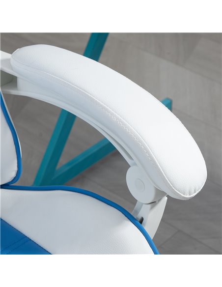 Vinsetto Racing Gaming Chair, Reclining PU Leather Computer Chair with Removable Rabbit Ears, Footrest and Lumber Support, Blue  - pic 86626 | FastDaddyshop