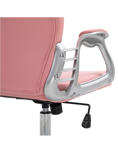 Vinsetto Computer Desk Chair wiyh 360° Swivel, PU Diamante Padded, Base 5 Castor Wheels, Ergonomic Desk Chair for Home Work Pink