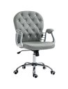 Vinsetto Computer Desk Chair with 360° Swivel, PU Diamante Padded, Base 5 Castor Wheels, Ergonomic Desk Chair for Home Work, Gre