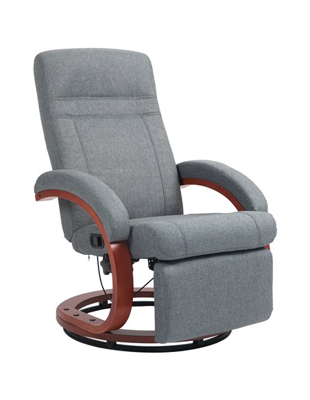 HOMCOM 135° Manual Reclining Swivel Chair, with Footrest - Grey 839-849V70GY - pic 86726 | FastDaddyshop