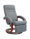 HOMCOM 135° Manual Reclining Swivel Chair, with Footrest - Grey 839-849V70GY