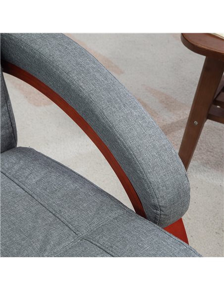 HOMCOM 135° Manual Reclining Swivel Chair, with Footrest - Grey 839-849V70GY - pic 86733 | FastDaddyshop