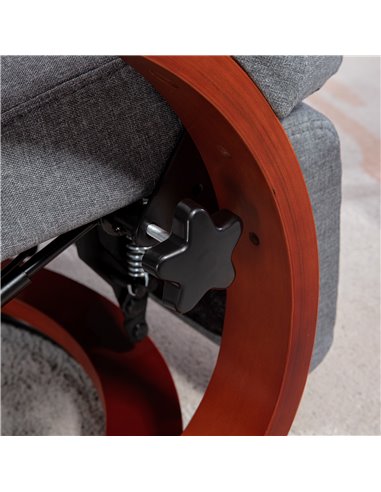 HOMCOM 135° Manual Reclining Swivel Chair, with Footrest - Grey 839-849V70GY