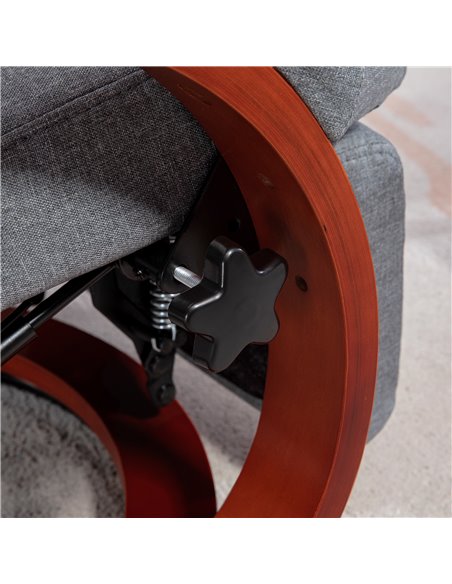 HOMCOM 135° Manual Reclining Swivel Chair, with Footrest - Grey 839-849V70GY - pic 86734 | FastDaddyshop
