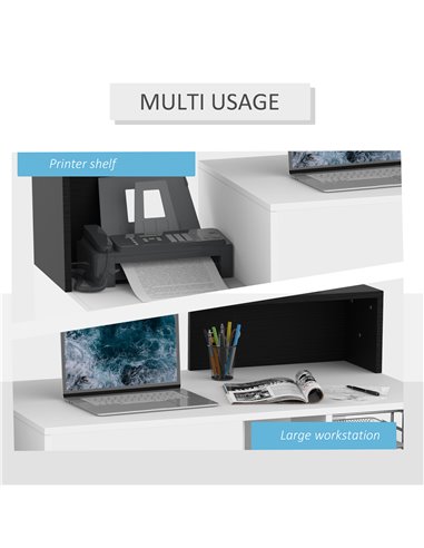 HOMCOM Computer Desk PC Table Modern Home Office Writing Workstation Furniture Printer Shelf Rack w/ Storage Drawer & Shelves (B